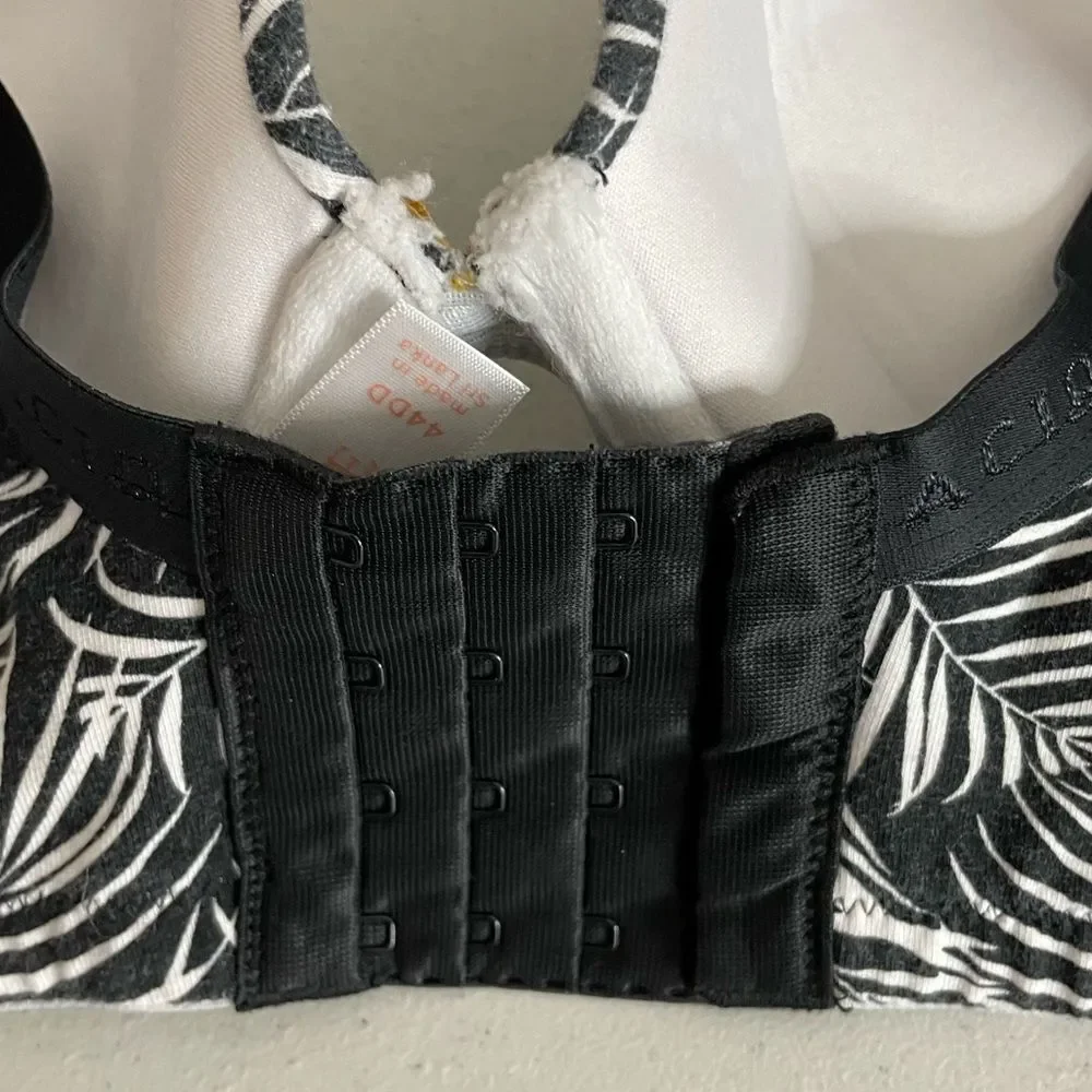 Cacique Boost Plunge Cotton Bra Zebra Palm Print Size 44DD